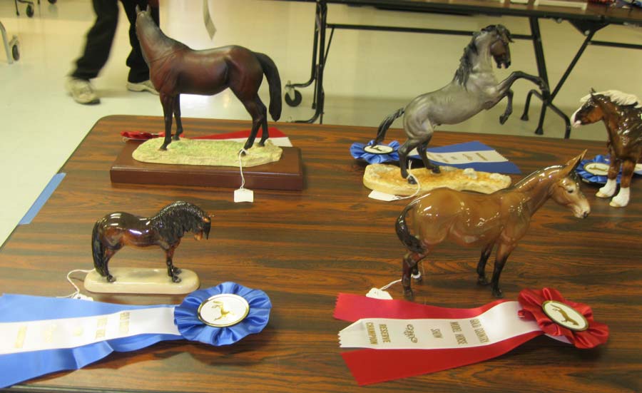 Model horses on display